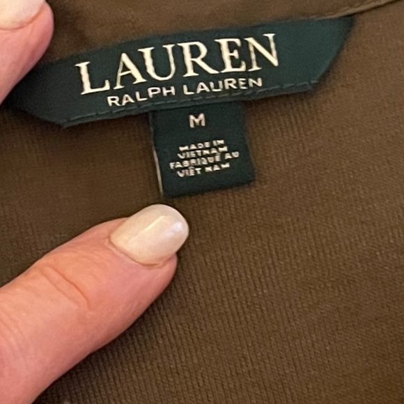 Lauren Ralph Lauren Women's Green 3/4 Sleeve V Neck Pullover Top Blouse Size M - Picture 3 of 9